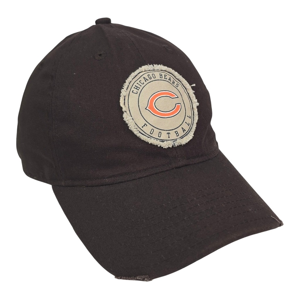 NFL Chicago Bears Hat Brown Distressed Patch Adjustable Strap Dad Cap Retro